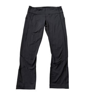 LULULEMON Black Pace Rival Crop Cropped Leggings Women's Size 6 Women's Running